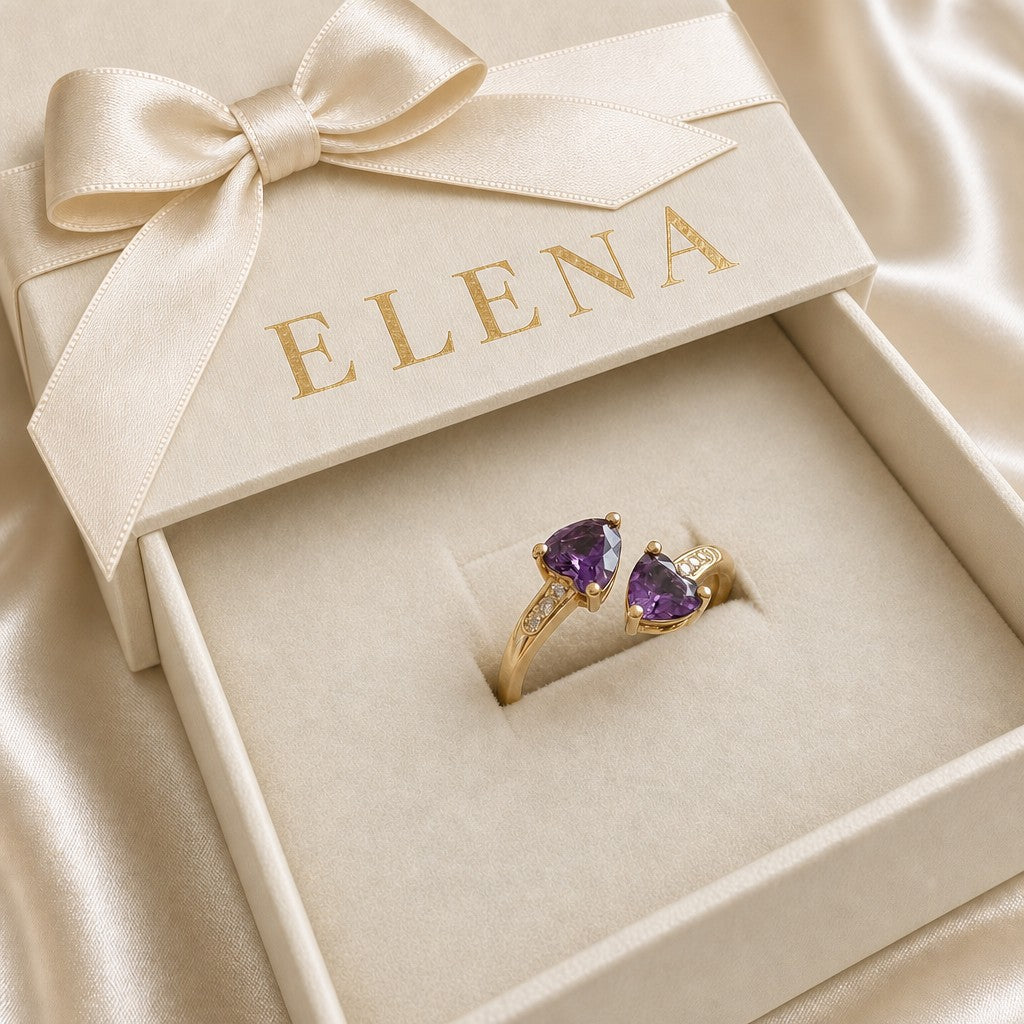Noctira Violette Herzwickelring | Gold