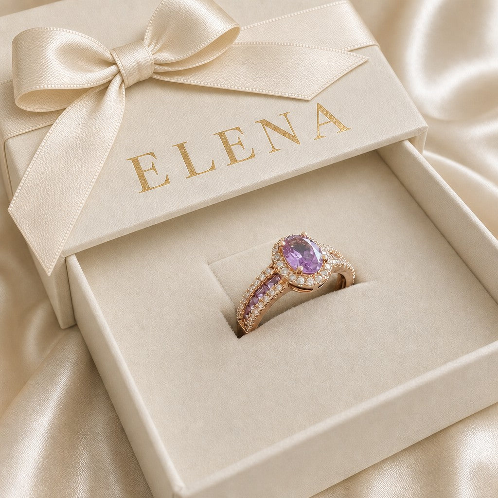 Odelia Violett Lumina Ring | Roségold