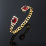Veloria Ruby Offenes Armband | Gold