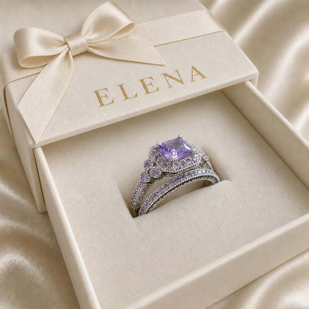Valeria Versprechen Ring Set | Weissgold